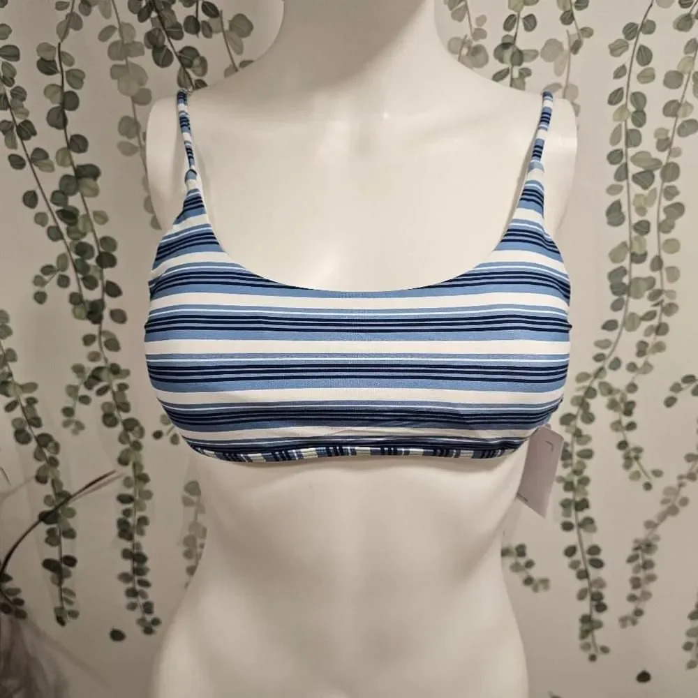 Women's O'Neill Blue Striped Bikini Top Size L